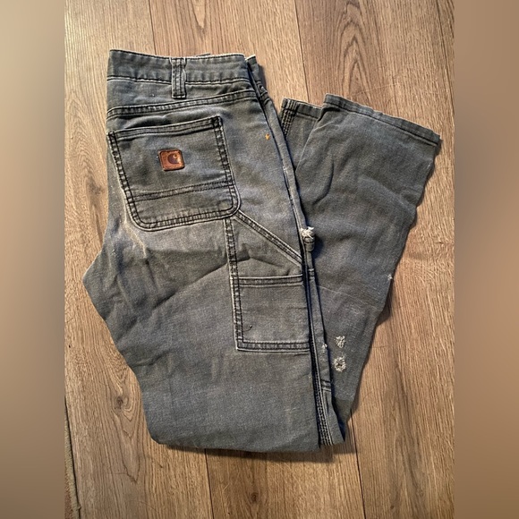 Carhartt Canvas Double Front Straight Leg Work Pants - Picture 1 of 4